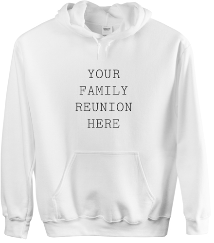 Reunion Your Text Here Custom Hoodie, Double Sided, Adult (XL), White, White