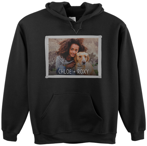 Watercolor Edge Custom Hoodie, Double Sided, Adult (XL), Black, Gray