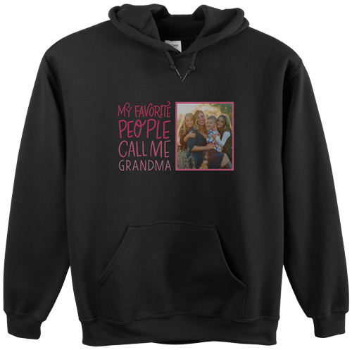 Call Me Grandma Custom Hoodie, Single Sided, Adult (XL), Black, Pink, poppy