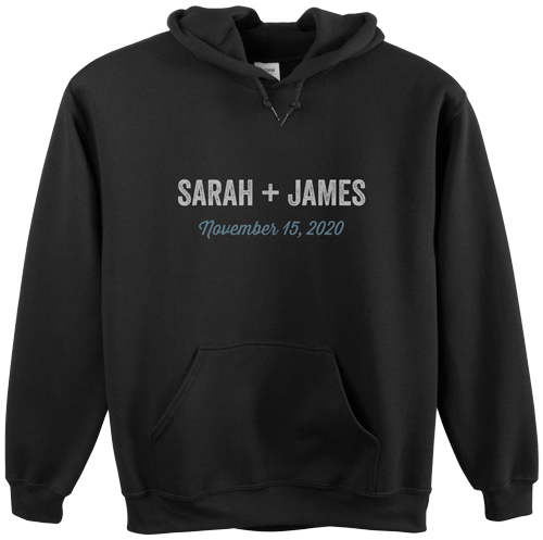 Wedding Your Text Here Custom Hoodie, Single Sided, Adult (XL), Black, White