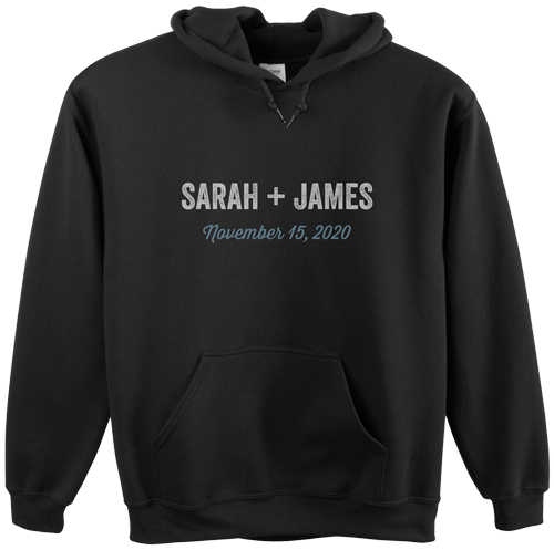 Wedding Your Text Here Custom Hoodie, Single Sided, Adult (XL), Black, White, white