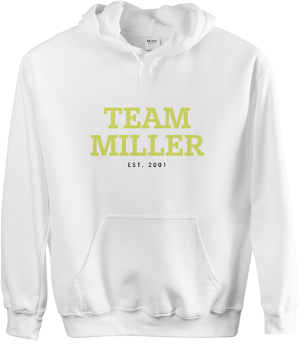 Team Family Custom Hoodie, Double Sided, Adult (XXL), White, Green