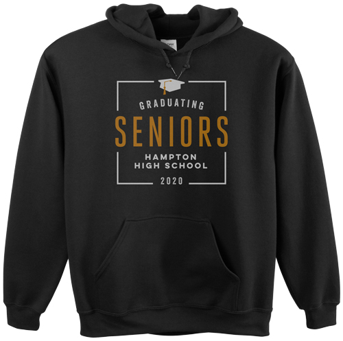 Graduating Seniors Custom Hoodie, Single Sided, Adult (XXL), Black, Black