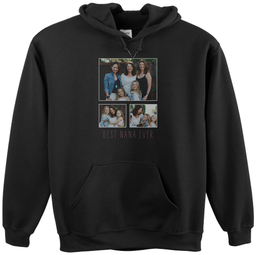 Family Gallery of Three Custom Hoodie, Double Sided, Adult (XXL), Black, White