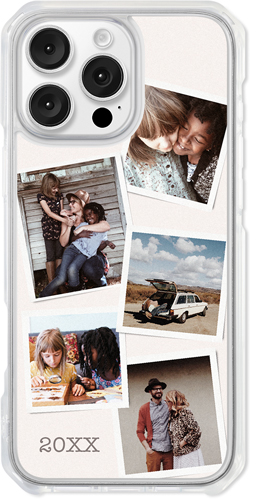 Scattered Photos iPhone Clear Impact Case, With Magsafe, Impact Clear, iPhone 16 Pro Max, Gray, warm gray