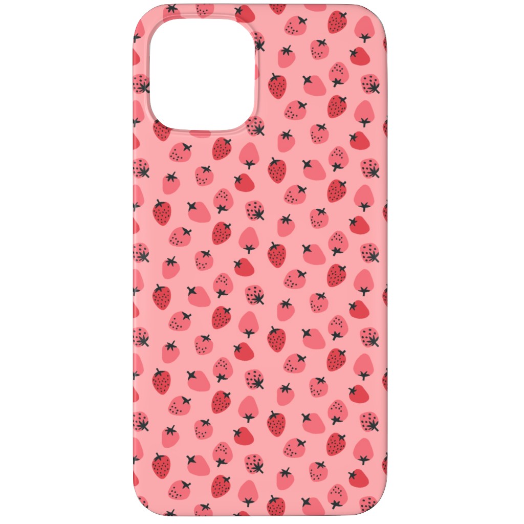 Red Strawberries - Pink Phone Case, Silicone Liner Case, Matte, iPhone 11 Pro Max, Pink