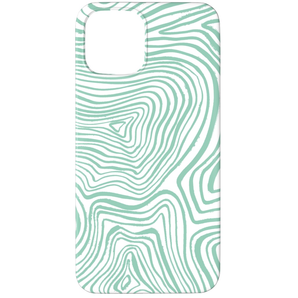 Abstract Wavy Lines - Green Phone Case, Silicone Liner Case, Matte, iPhone 11 Pro Max, Green