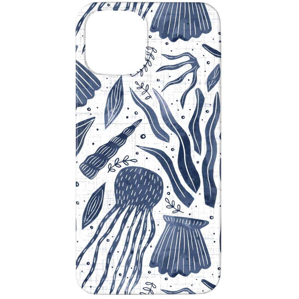 Sea Shells - Navy Phone Case, Silicone Liner Case, Matte, iPhone 11 Pro Max, Blue, True Blue
