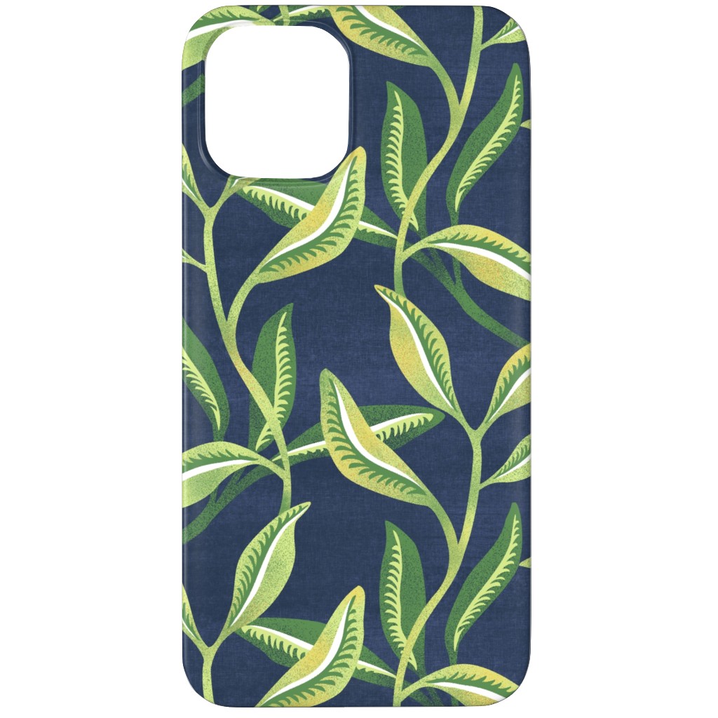 Green Leafy Vines - Blue and Green Phone Case, Silicone Liner Case, Matte, iPhone 11 Pro Max, Green, Classic Green