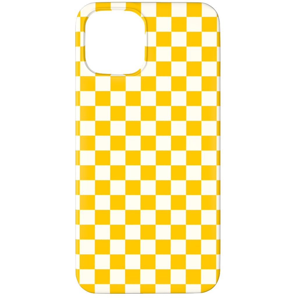 Checkered Pattern - Yellow Phone Case, Silicone Liner Case, Matte, iPhone 11 Pro Max, Yellow