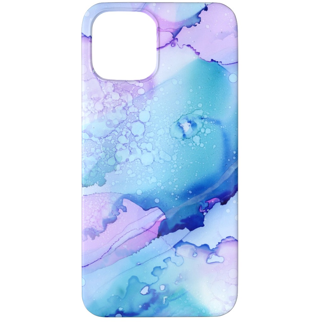 Watercolor Waves - Blue and Purple Phone Case, Silicone Liner Case, Matte, iPhone 11 Pro Max, Blue