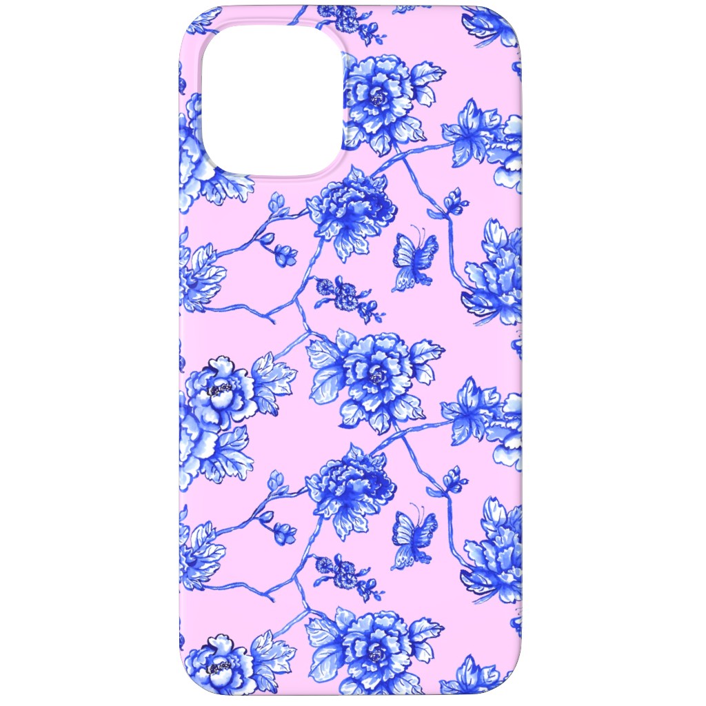 Chinoiserie Floral - Blush Phone Case, Silicone Liner Case, Matte, iPhone 11 Pro Max, Pink