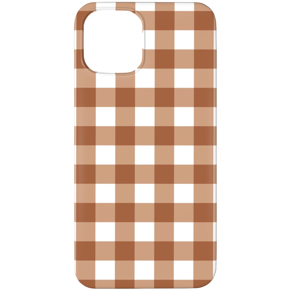 Gingham Plaid Check Phone Case, Silicone Liner Case, Matte, iPhone 11 Pro Max, Brown