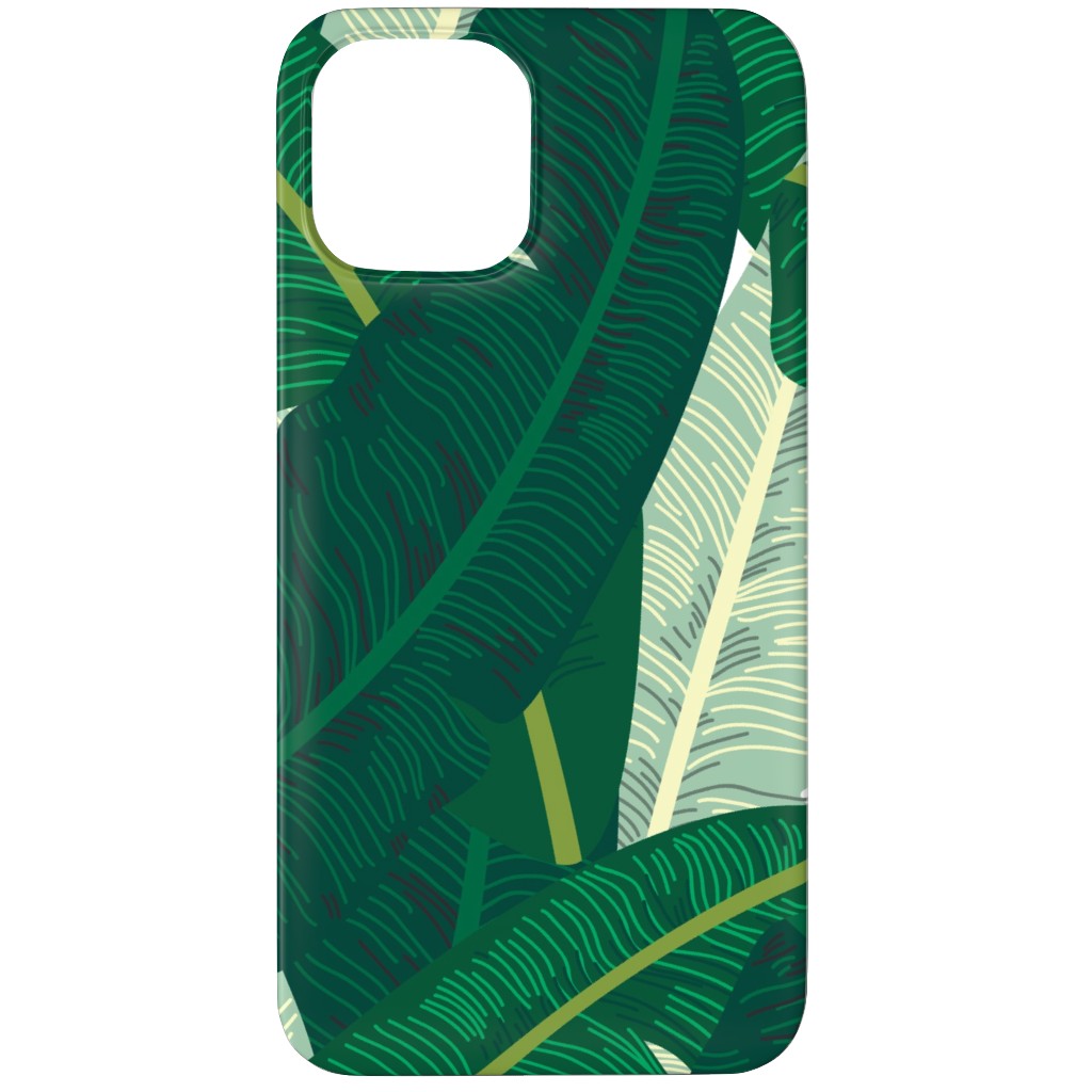 Classic Banana Leaves - Palm Springs Green Phone Case, Silicone Liner Case, Matte, iPhone 11 Pro Max, Green