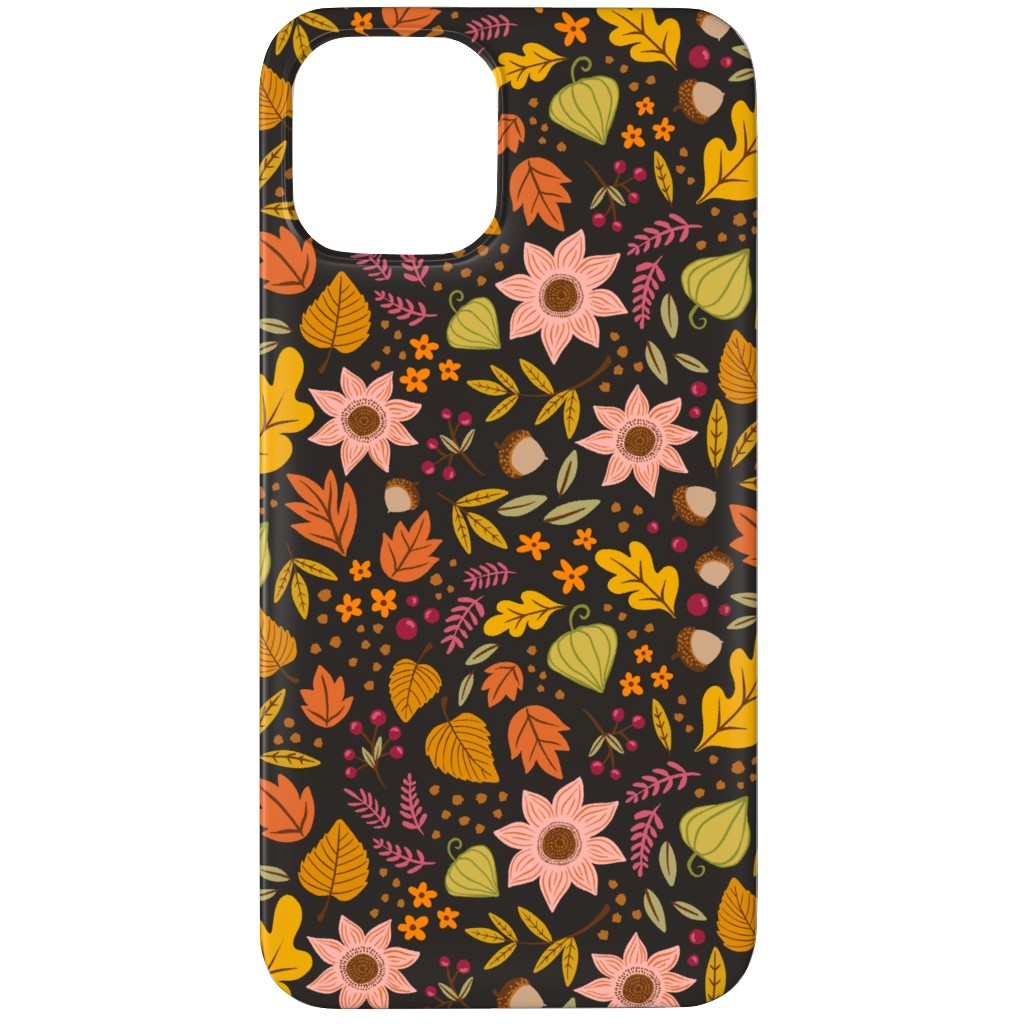 Autumn Floral - Dark Phone Case, Slim Case, Matte, iPhone 11 Pro Max, Multicolor