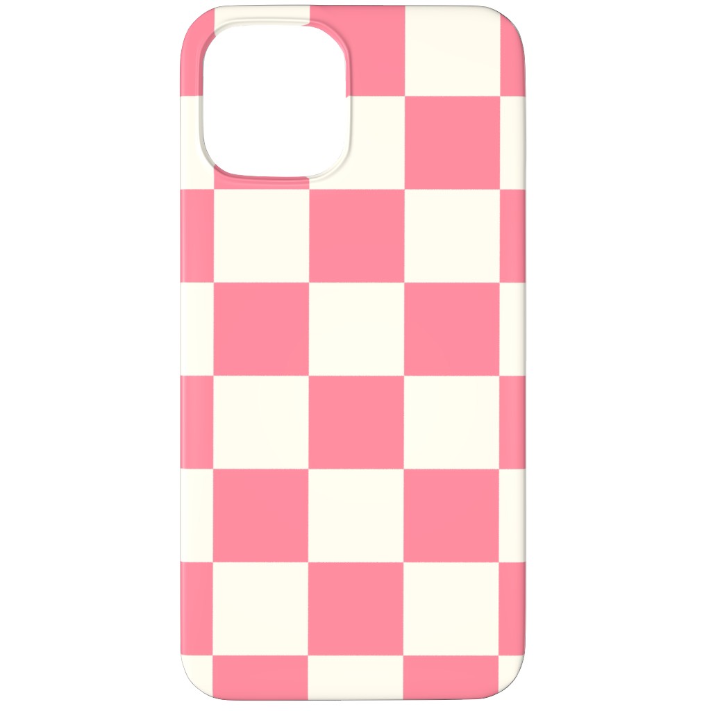 Checkered Pattern - Pink Phone Case, Slim Case, Matte, iPhone 11 Pro Max, Pink, Bright Pink