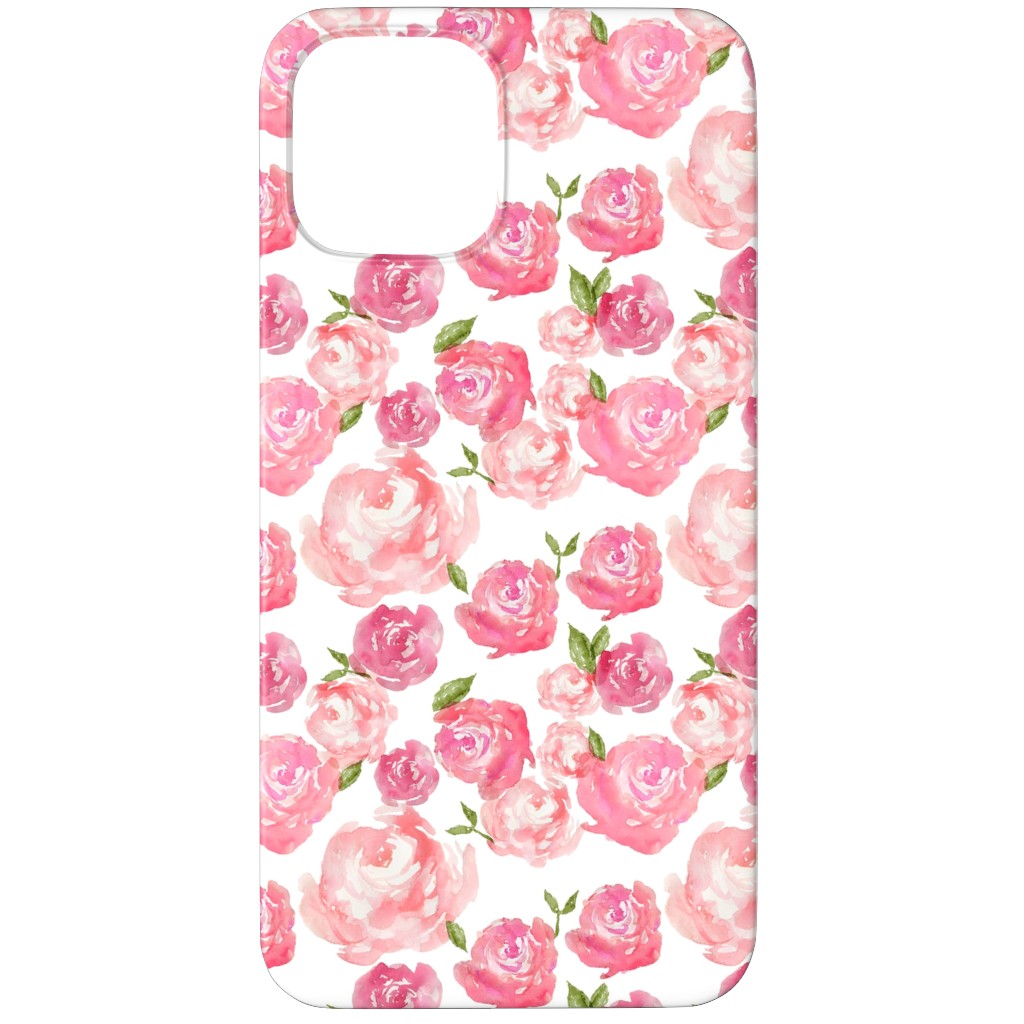 Watercolor Floral - Pink Phone Case, Slim Case, Matte, iPhone 11 Pro Max, Pink