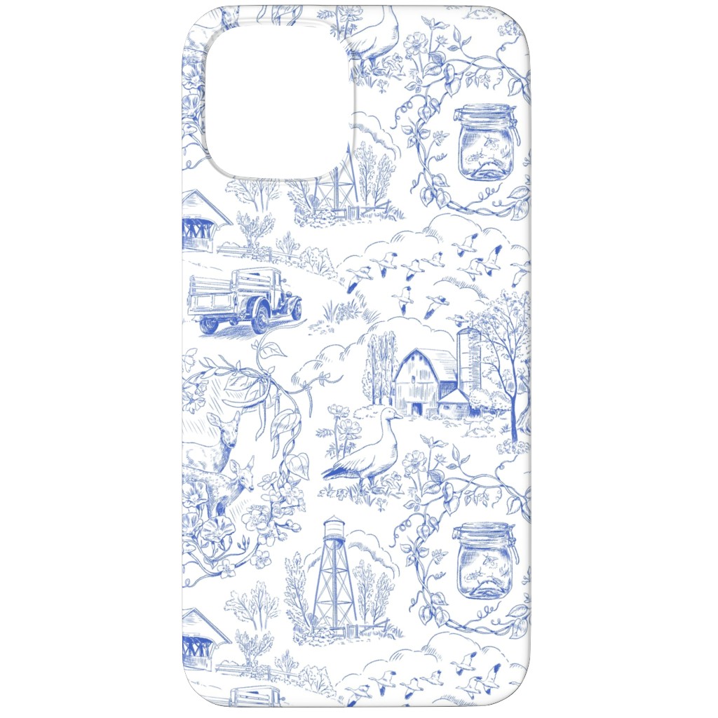 Country Living Toile - Blue Phone Case, Slim Case, Matte, iPhone 11 Pro Max, Blue, True Blue