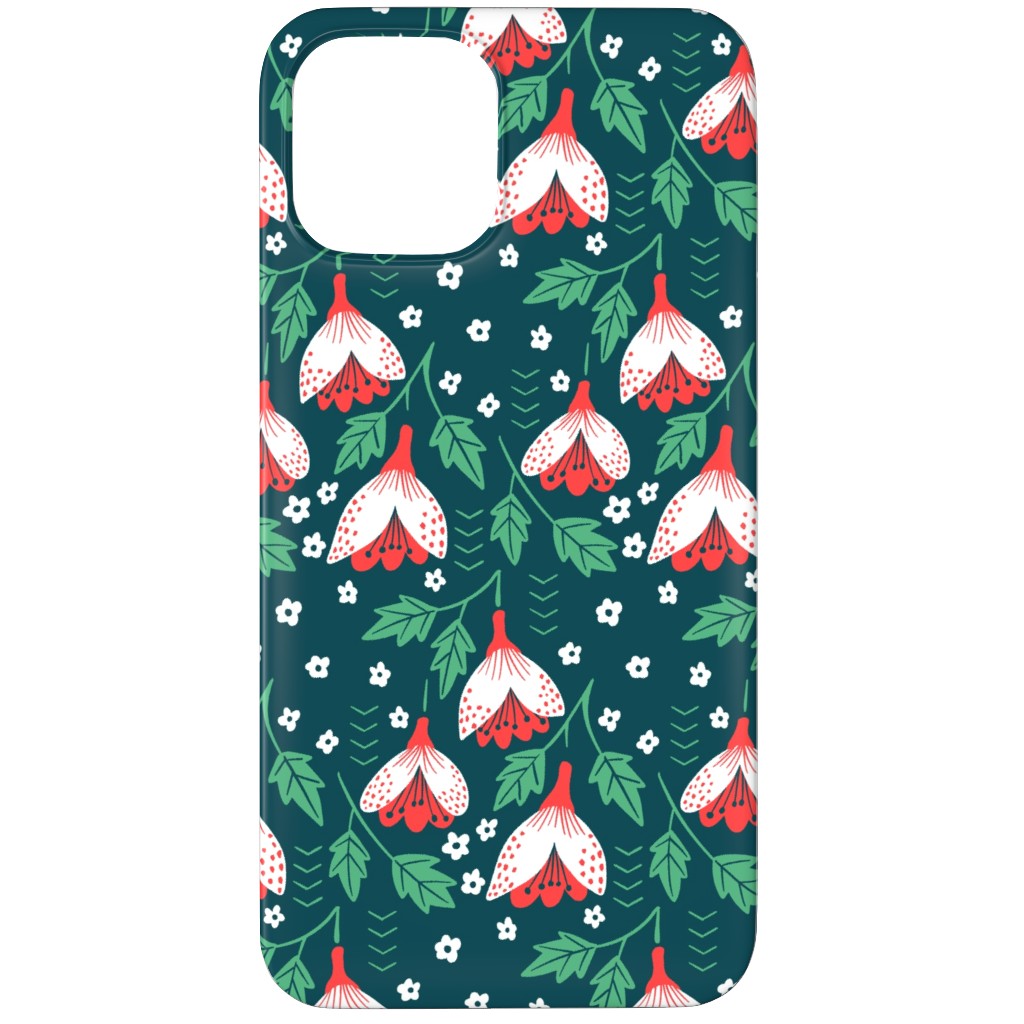 Christmas Flowers Phone Case, Slim Case, Matte, iPhone 11 Pro Max, Green