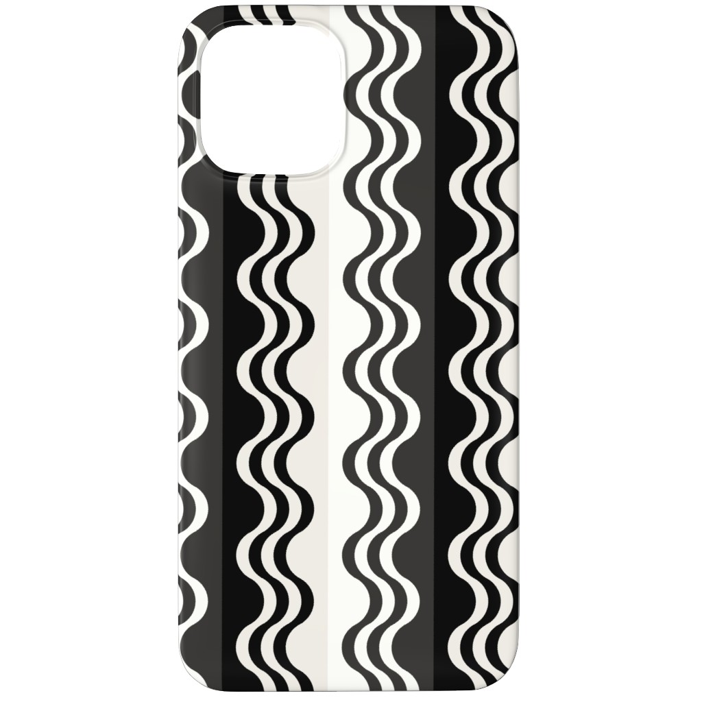 Sea Shell Waves - Grey Phone Case, Slim Case, Matte, iPhone 11 Pro Max, Black, Black