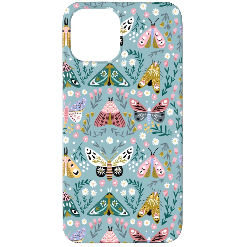 Spring Floral and Butterflies - Blue Phone Case, Slim Case, Matte, iPhone 11 Pro Max, Multicolor