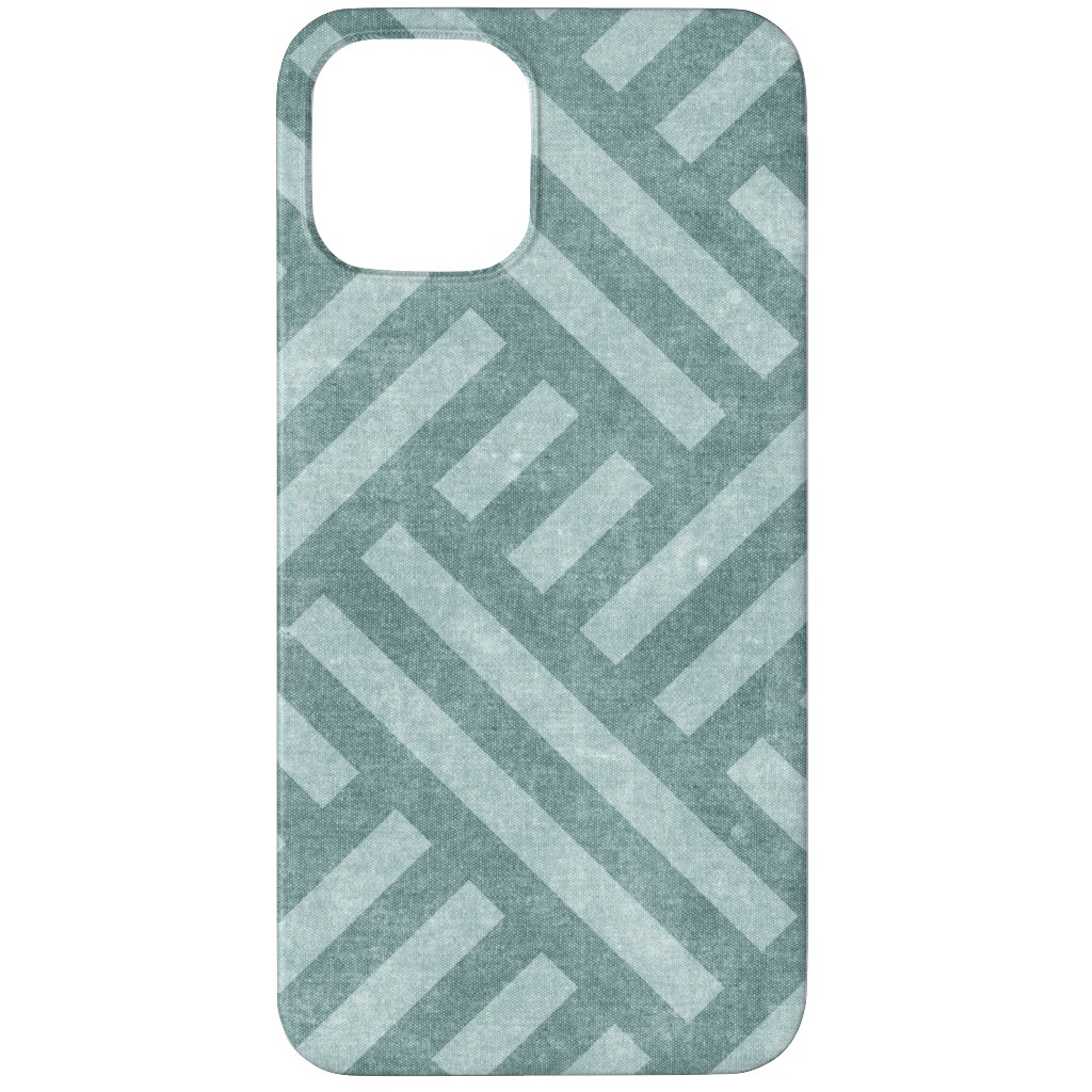 Farmhouse Weave Phone Case, Slim Case, Matte, iPhone 11 Pro Max, Blue, Cedar