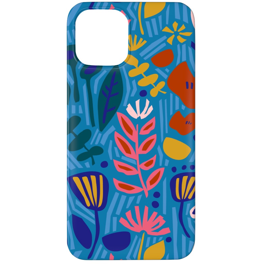 Paper Cut Floral Garden Phone Case, Slim Case, Matte, iPhone 11 Pro Max, Multicolor, Blue Suede
