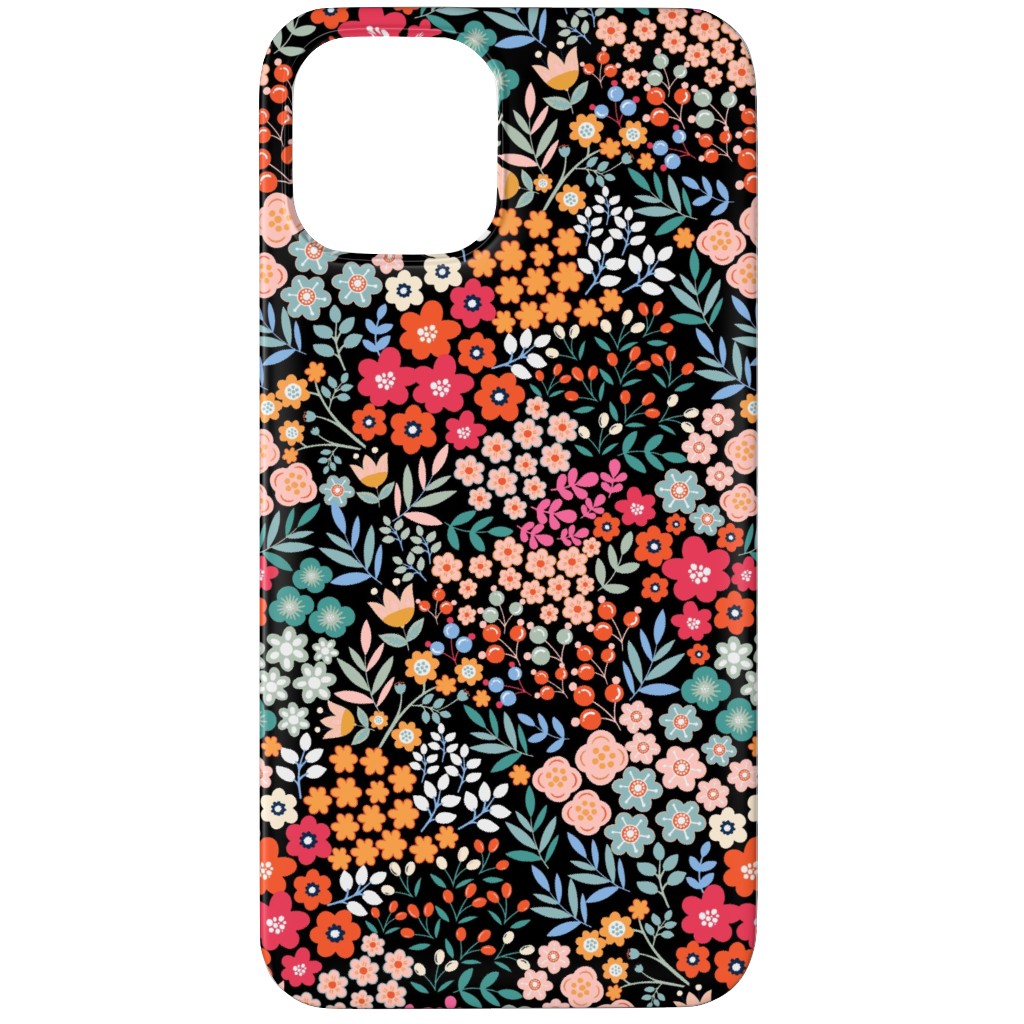 Summer Flower Phone Case, Silicone Liner Case, Matte, iPhone 11 Pro, Multicolor, Rich Black