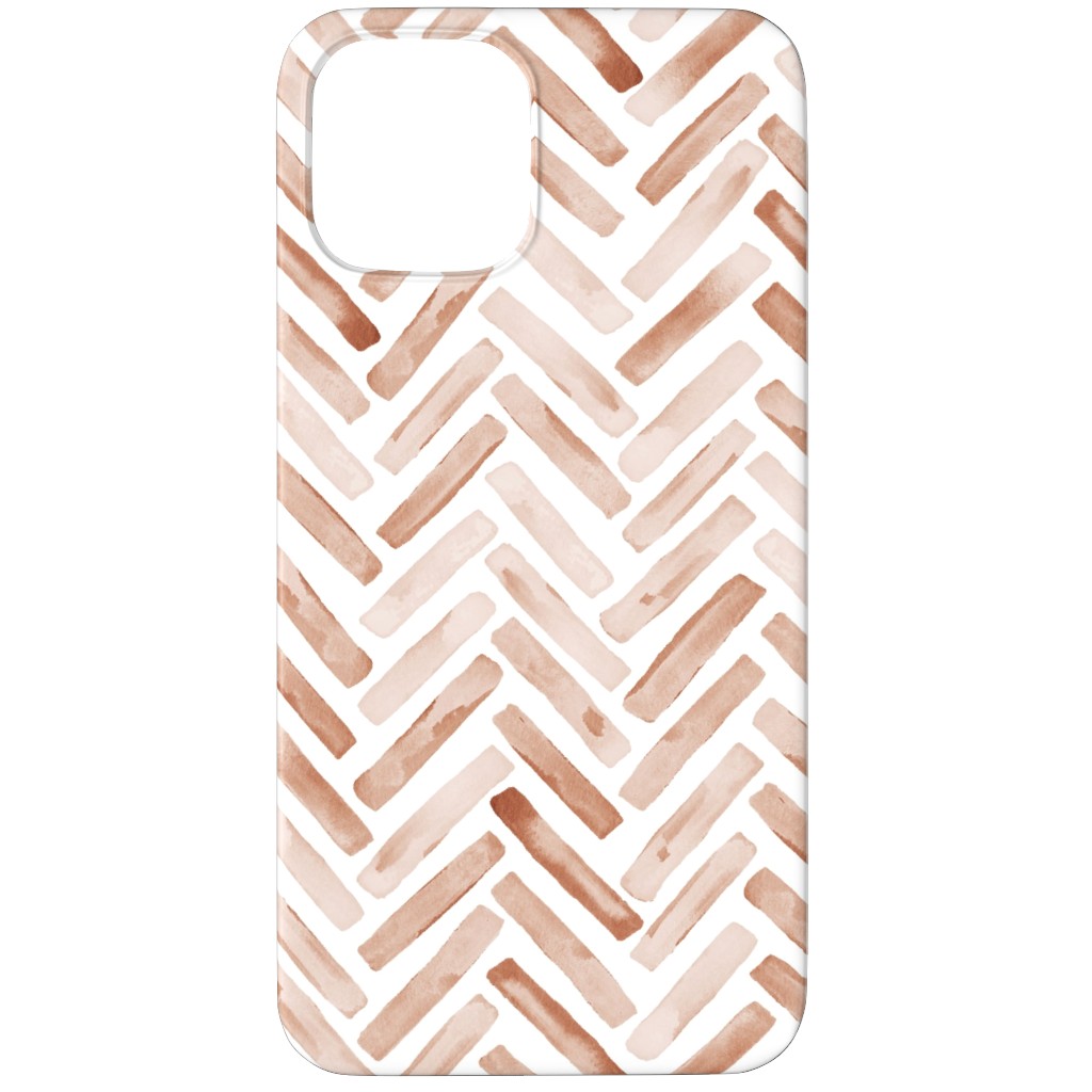 Painted Chevron Herringbone Phone Case, Silicone Liner Case, Matte, iPhone 11 Pro, Brown, Desert Rose