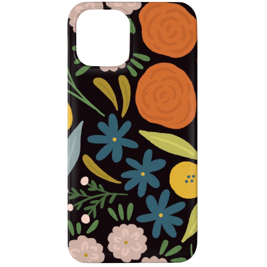 Sofia Floral - Dark Phone Case, Silicone Liner Case, Matte, iPhone 11 Pro, Multicolor