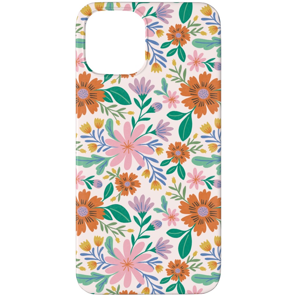 Happy Flowers - Pink Multi Phone Case, Silicone Liner Case, Matte, iPhone 11 Pro, Pink, Bright Pink