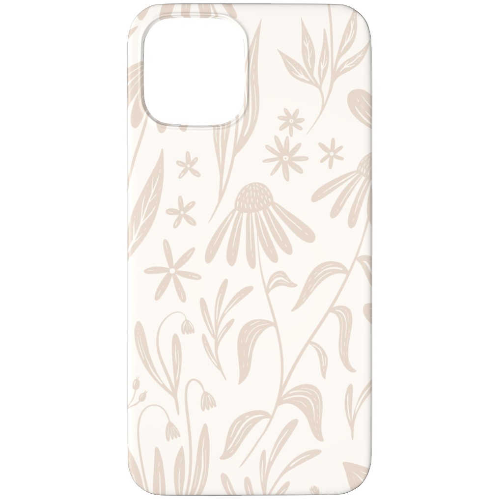 Wildflowers - Tan and Cream Phone Case, Silicone Liner Case, Matte, iPhone 11 Pro, Beige