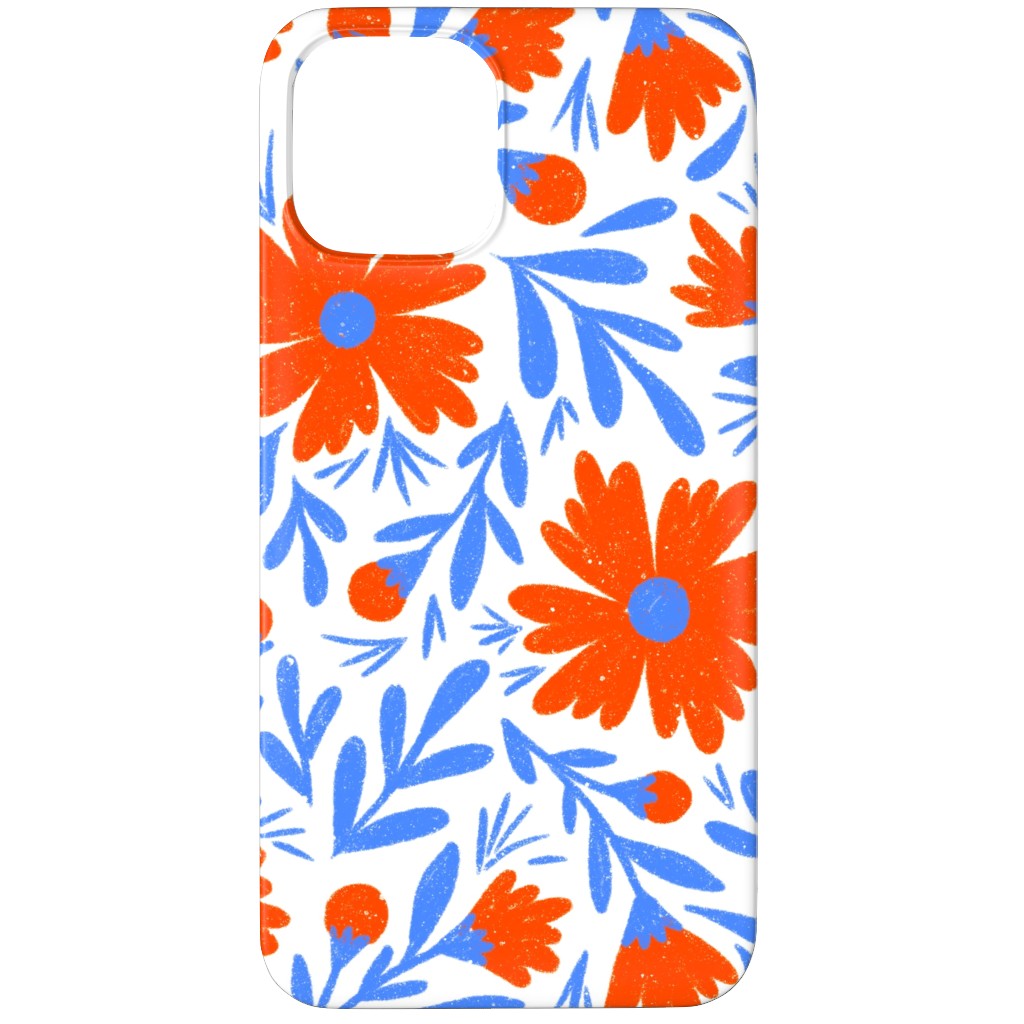 Floral Drop - Red and Blue Phone Case, Silicone Liner Case, Matte, iPhone 11 Pro, Blue, True Blue
