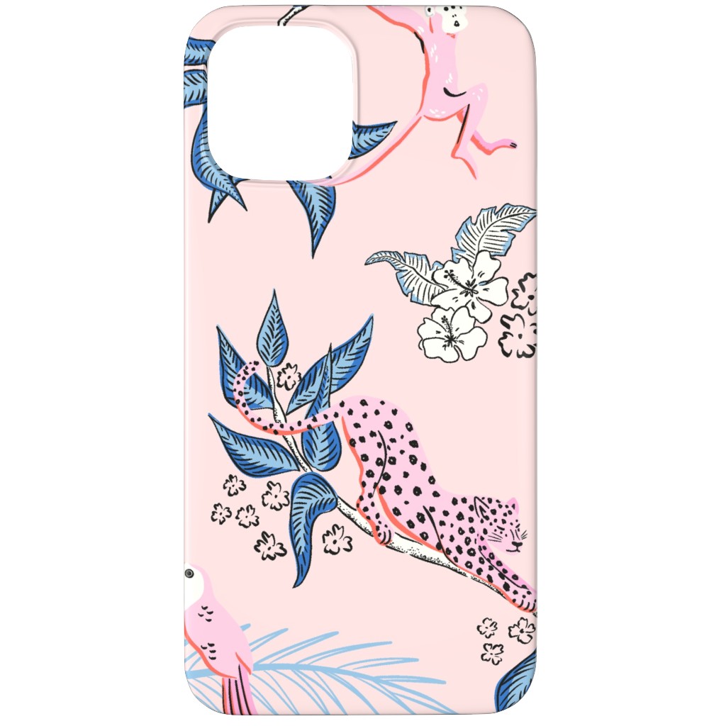 Jungle Toile - Pink Phone Case, Silicone Liner Case, Matte, iPhone 11 Pro, Pink