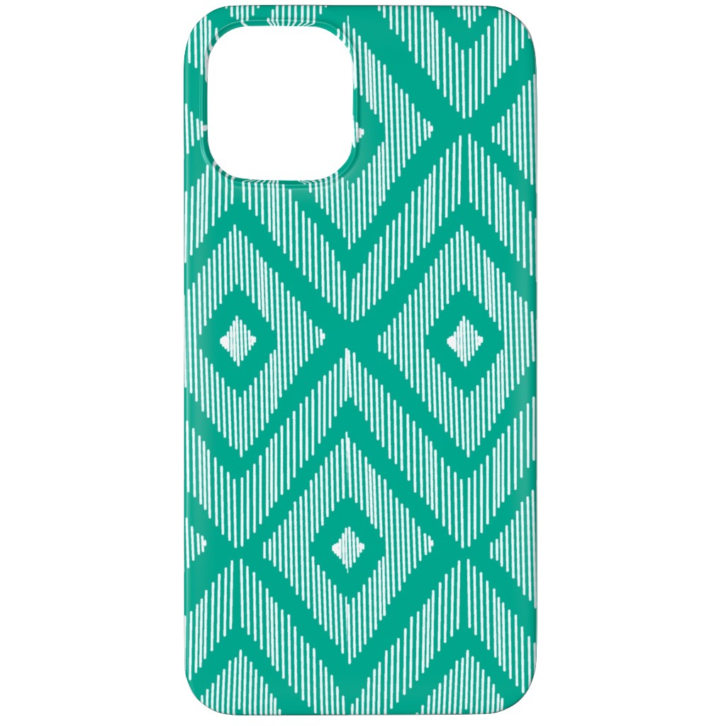 Ikat Phone Case, Silicone Liner Case, Matte, iPhone 11 Pro, Green, Tidal Wave