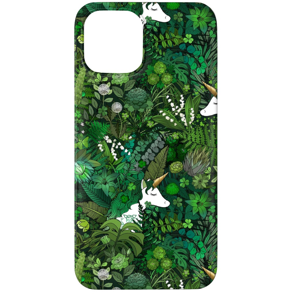Irish Unicorn in a Green Garden Phone Case, Silicone Liner Case, Matte, iPhone 11 Pro, Green