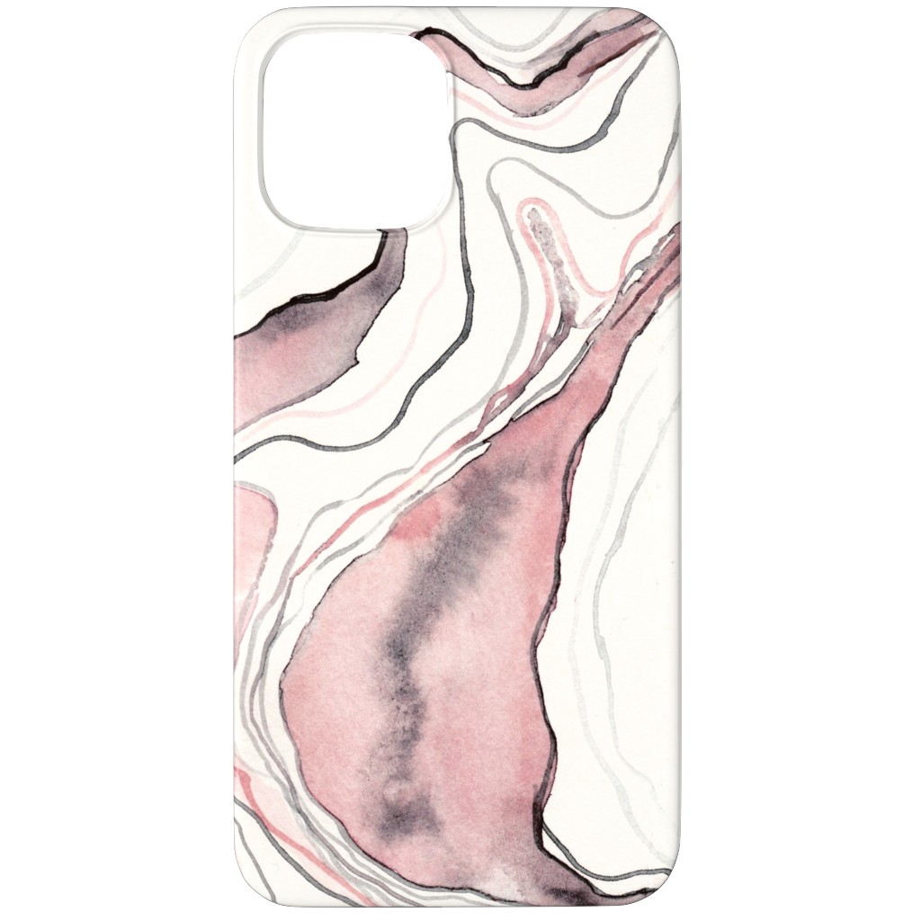 Marbled Watercolor Stone - Pink Phone Case, Silicone Liner Case, Matte, iPhone 11 Pro, Pink