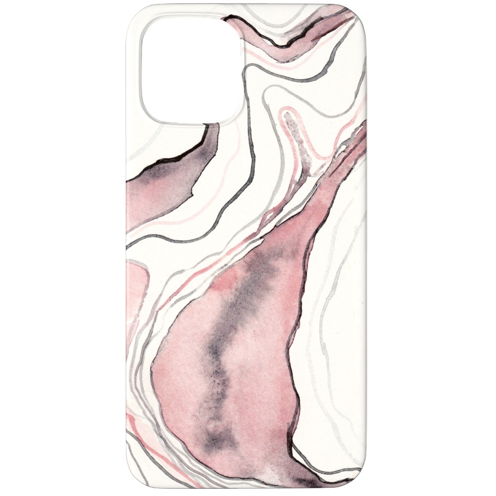 Marbled Watercolor Stone - Pink Phone Case, Silicone Liner Case, Matte, iPhone 11 Pro, Pink, Bright Pink