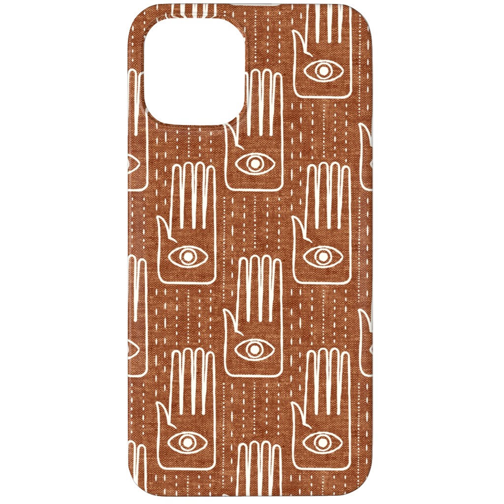 Adorned Palm Hands on Woven Ginger Phone Case, Silicone Liner Case, Matte, iPhone 11 Pro, Orange, Orange