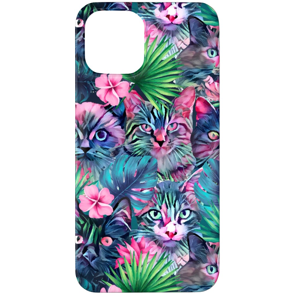 Summer Floral Cats - Multi Phone Case, Silicone Liner Case, Matte, iPhone 11 Pro, Multicolor