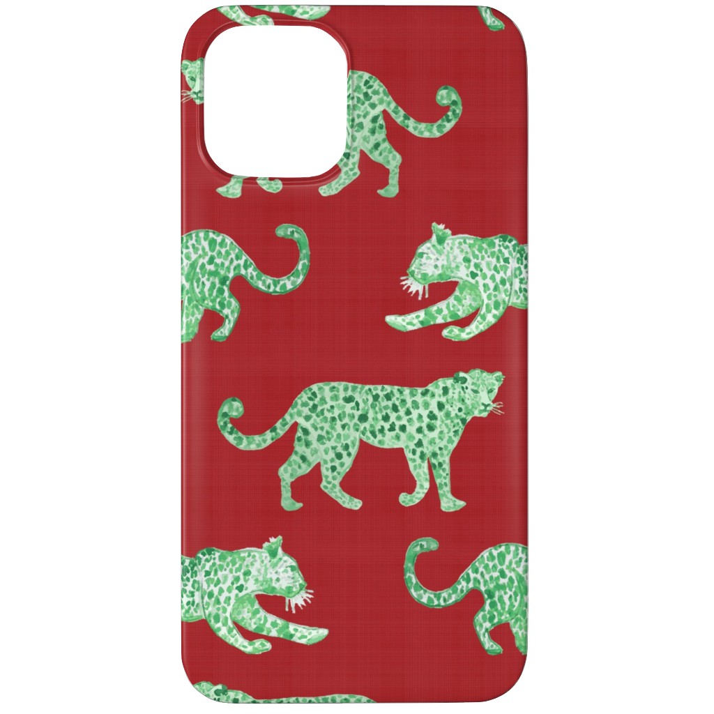 Leopard Parade Phone Case, Silicone Liner Case, Matte, iPhone 11 Pro, Red