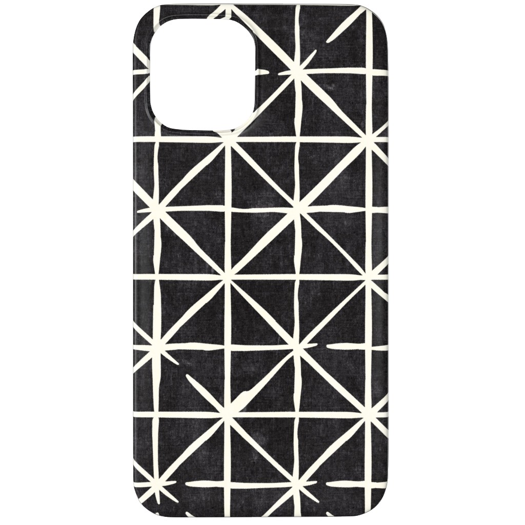 Geometric Triangles - Distressed Geometric Phone Case, Slim Case, Matte, iPhone 11 Pro, Black