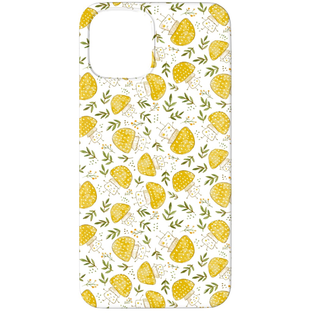 the Happiest Little Mushrooms - Yellow Phone Case, Slim Case, Matte, iPhone 11 Pro, Yellow, Classic Yellow