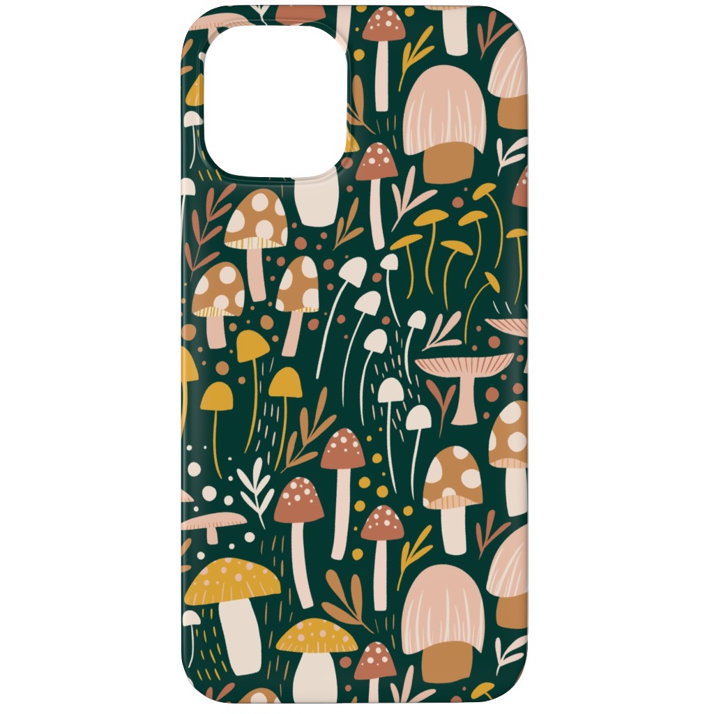 Woodland Mushroom Meadow - Green Phone Case, Slim Case, Matte, iPhone 11 Pro, Green