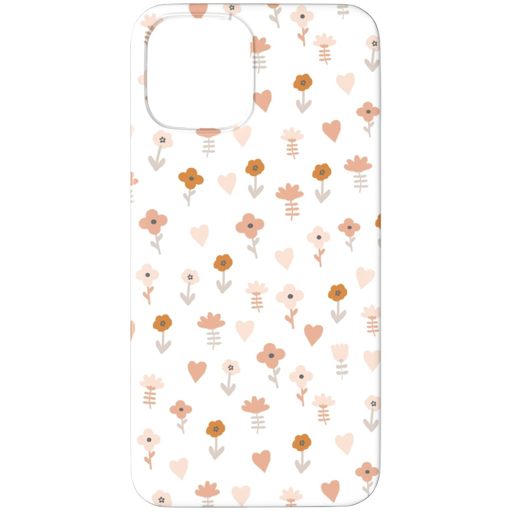 Wild Flowers - Boho - Neutral on White Phone Case, Slim Case, Matte, iPhone 11 Pro, Pink