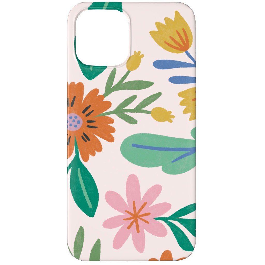 Happy Flowers - Multi on Pink Phone Case, Slim Case, Matte, iPhone 11 Pro, Multicolor