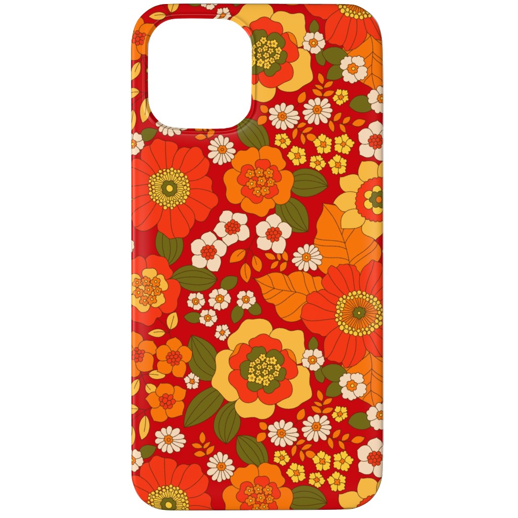 Vintage Flora - Red Phone Case, Slim Case, Matte, iPhone 11 Pro, Orange