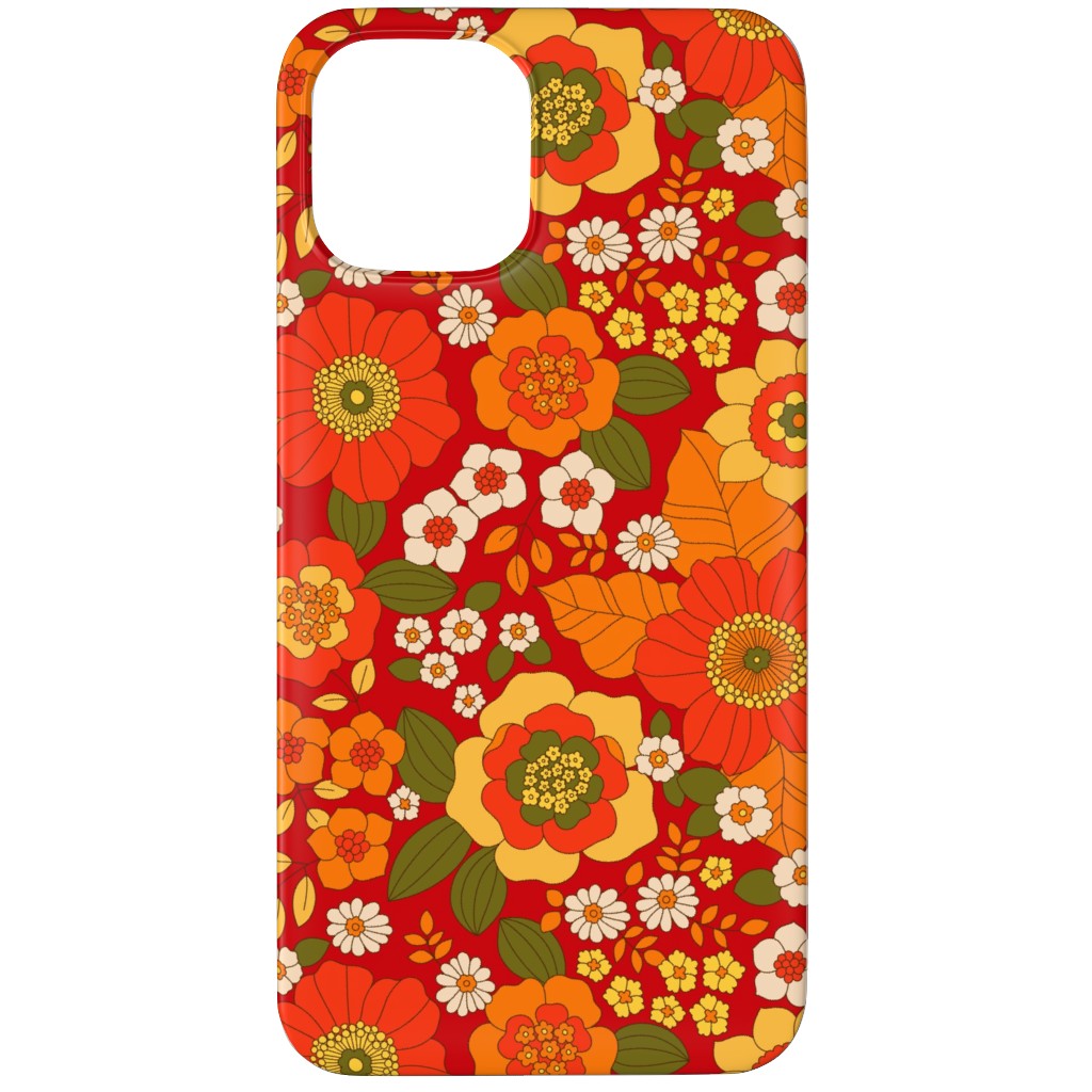 Vintage Flora - Red Phone Case, Slim Case, Matte, iPhone 11 Pro, Orange, Orange