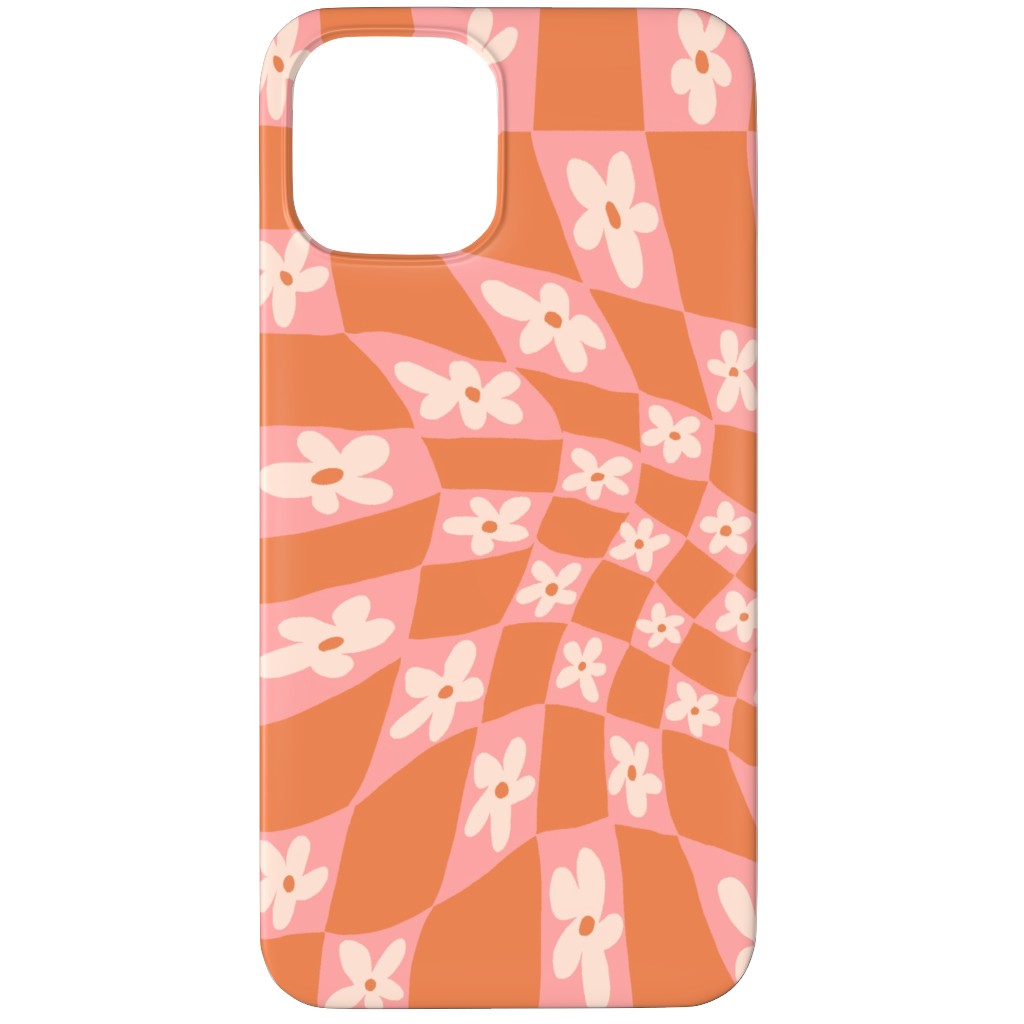 Trippy Chamomile - Floral - Orange and Pink Phone Case, Slim Case, Matte, iPhone 11 Pro, Orange