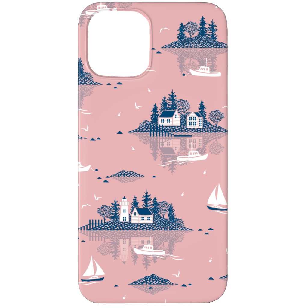 Maine Islands - Muted Pink Phone Case, Slim Case, Matte, iPhone 11 Pro, Pink, Bright Pink